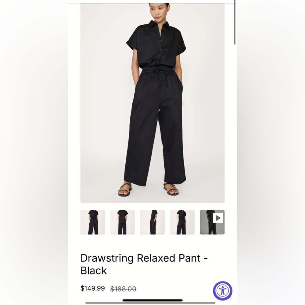 Drawstring Relaxed Pant- Black